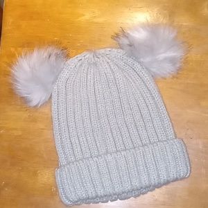 Furry ears knit hat